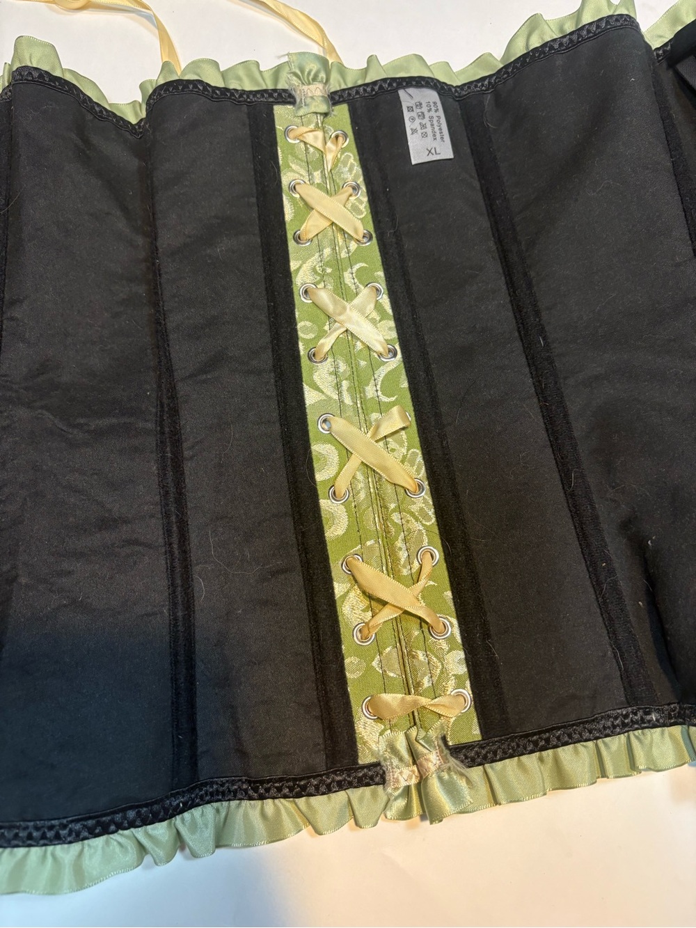 Palace Style Lace Up Body Shaping defines waist green satin xl - Picture 13 of 13